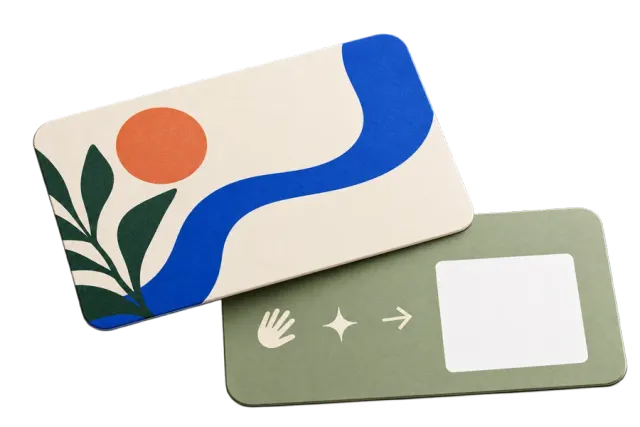 Printed journey cards with a blank code area